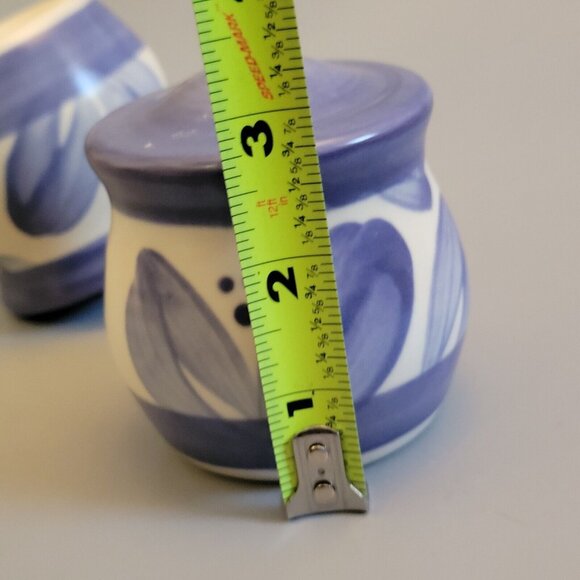 Pfaltzgraff Villa Flora Blue & White Leaf Salt & Pepper Shaker Set - Picture 6 of 6